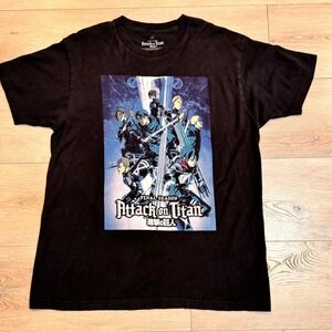 Hot Topic Attack on Titan Final Season Black Anime T-Shirt Graphic Print Large L